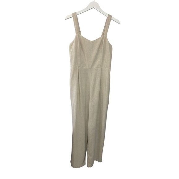 Old Navy tan linen blend jumpsuit- L - Picture 2 of 12